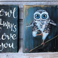 Owl gifts, Owl decor, Owl art, Owl decoration, Owl wall art, Owl painting, Original Owl pain...