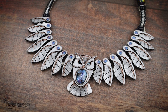 Mechanical Galaxy Owl Necklace