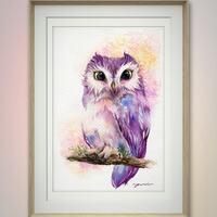 Look in to my eyes ORIGINAL watercolour painting 7.5x11 inches,Hand paint 100%, art, Hand ma...