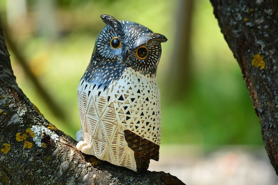 Handmade Owl Figurine - Whimsical Owl Home Decor - Perfect Holiday Gift - Housewarming Gift