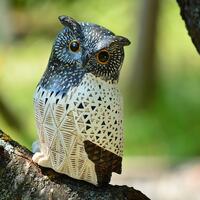 Brown and White Owl Figurine, Statue
