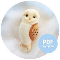 PDF Pattern of Barn Owl Felt Brooch, Felt Craft Pattern and Tutorial Felt Barn Owl Gift, Han...