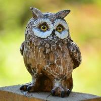 Brown and White Owl Figurine,Owl Home Decor,Birthday Gift,Shabby Chic Owl,Shabby Chic Decor,...