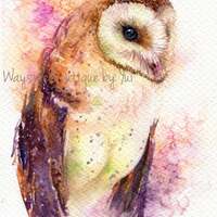 PRINT -Bran owl- Watercolor painting 7.5 x 11”