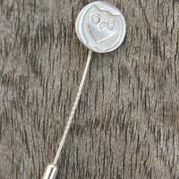 Silver owl pin brooch, tie clip