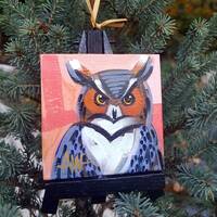 Great horned owl- A one-of-a-kind painting of this magnificent bird by Ashley Wolff