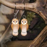 Barn Owl Earrings Owls Animal Bird Jewelry Totem