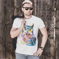 Horned Owl unisex T-shirt, Unisex tees, Bird Lover Gift, watercolor print tee, ring spun Cot...
