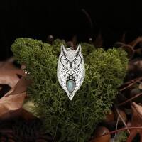 Great Horned Owl Pendant in sterling silver
