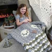 CROCHET PATTERN Sleepy Owl Cocoon Blanket