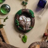 Owl Love Necklace, Ural Owl Charm