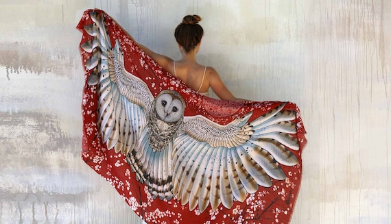 Red Owl Scarf / Shawl