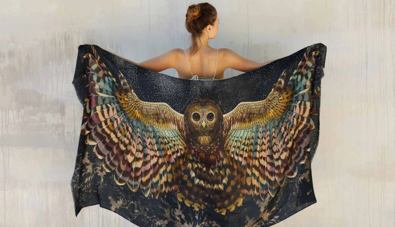 Owl wings shawl / scarf