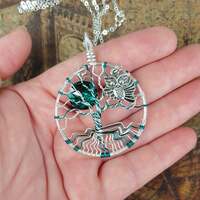 Emerald Owl Junior Tree of Life Pendant