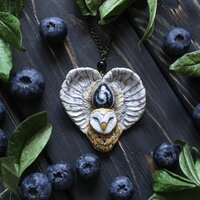 Owl Celestial Necklace, Starry Owl Charm