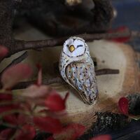 Owl Ring, Witch Owl Jewelry, Celtic Owl Statement Ring, Barn Owl Totem Jewelry, Druid Owl Ri...