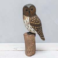 Barred Owl - 13"H - Hand Carved Wooden Bird
