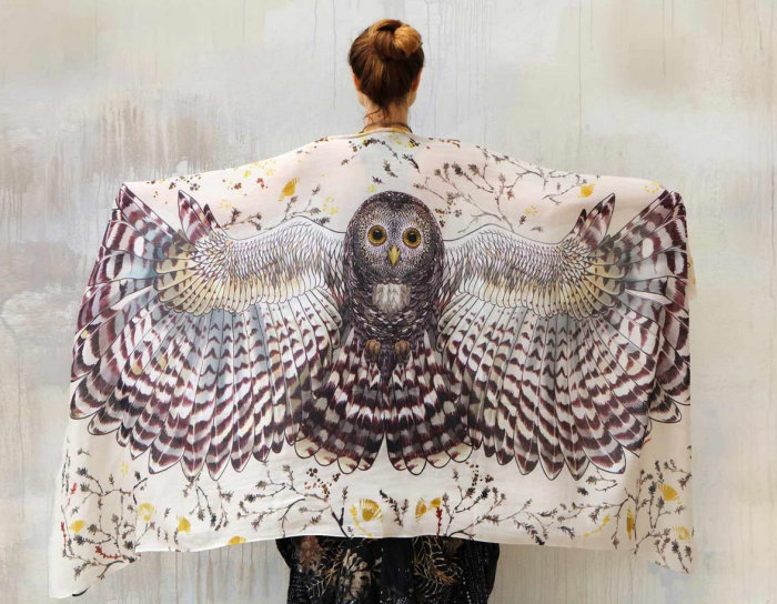 Owl Shawl Wrap, Hipster Scarf