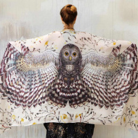 Owl Shawl Wrap, Hipster Scarf