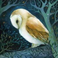 Limited edition Owl giclee print: Home in the Trees
