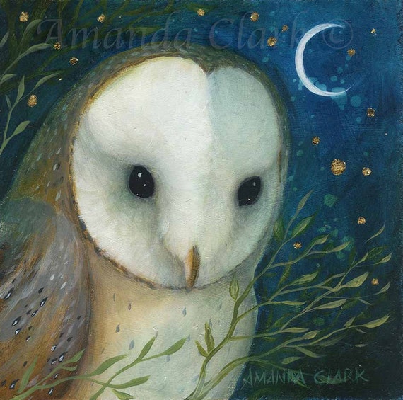 Limited edition Barn Owl giclee print: Nocturn