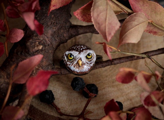 Celtic Owl Statement Ring