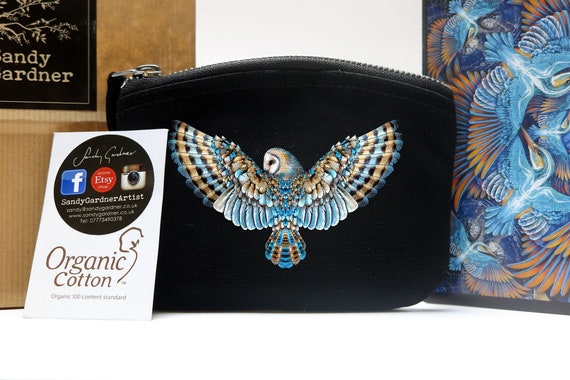 Premium Quality Organic Barn Owl purse bag, bird, spirit pouch, animal, Mother nature handbag,