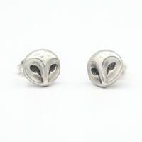 Owl Stud Earrings / Sterling Silver Owl Post earrings / Snowy Owl / Barn Owl / Gift for Nigh...