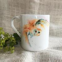 Barn Owl Watercolour Design Mug, 8oz, 10oz, 13oz, Fine Bone China Mug, China Cup, Boxed Gift...