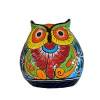 Owl Talvera Planter, Ceramic Owl Mexican Flower Pot