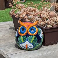 Pre-Order Your Lilly Owl Mexican Flower Pot | This Ceramic Talavera Pottery Works Indoor or ...