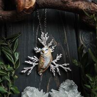 Barn Owl With Juniper Necklace, Witch Owl Charm, Wicca Owl Necklace, Bird Jewelry, Magic Owl...