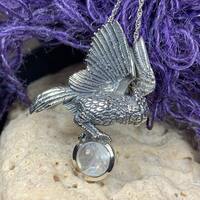 Owl Necklace, Nature Jewelry, Celtic Jewelry, Owl Jewelry, Bird Jewelry, Moonstone Jewelry, ...