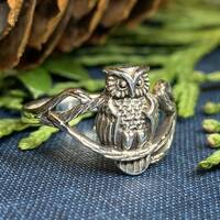 Owl Ring, Bird Jewelry, Owl Jewelry, Nature Jewelry, Celtic Jewelry, Anniversary Gift, Wicca...