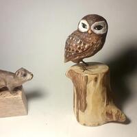Little owl figurine, owl lovers gift, owl collectible, wooden gift, owl art, little owl art,...