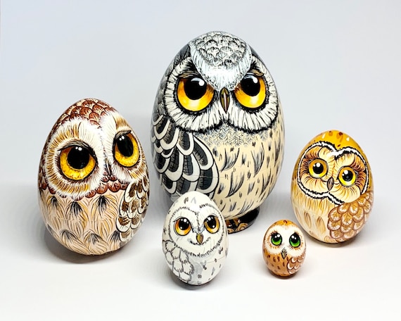 Owl Nesting Egg Matryoshka Nesting Dolls