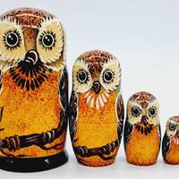 Owl nesting dolls matryoshka Russian doll set