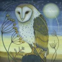 Art print of original mixed media painting: The Patient Owl