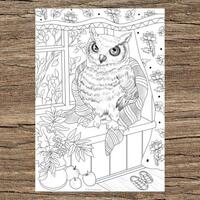 Cozy Owl - Printable Adult Coloring Page from Favoreads (Coloring book pages for adults and ...