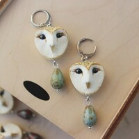 Earrings with small owls Cute owls Jewelry with an owl as a gift Animal totem Magic jewelry ...