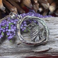 Owl Necklace, Celtic Jewelry