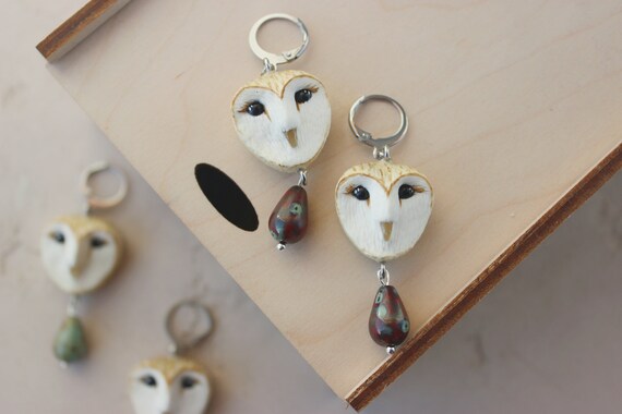 Owl Earrings Small owls Cute bird Jewelry with an owl as a gift Animal totem Magic jewelry Nature Jewelry Barn Owls Predatory bird Forest