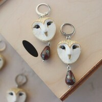 Owl Earrings Small owls Cute bird Jewelry with an owl as a gift Animal totem Magic jewelry N...
