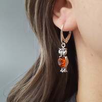 Baltic Amber Owl Earrings