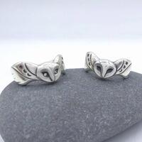 Owl Ring / Sterling Silver Owl Ring with Moon Phases on wings / Barn Owl / Gift for Night Ow...