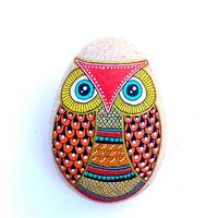 Owl Stone - Hand Painted - I Sassi dell'Adriatico (Adriatic Sea Stone)