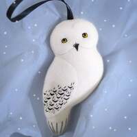 Hedwig Snowy Owl Felt Ornament, Gift for Harry Potter Fans, Ma...