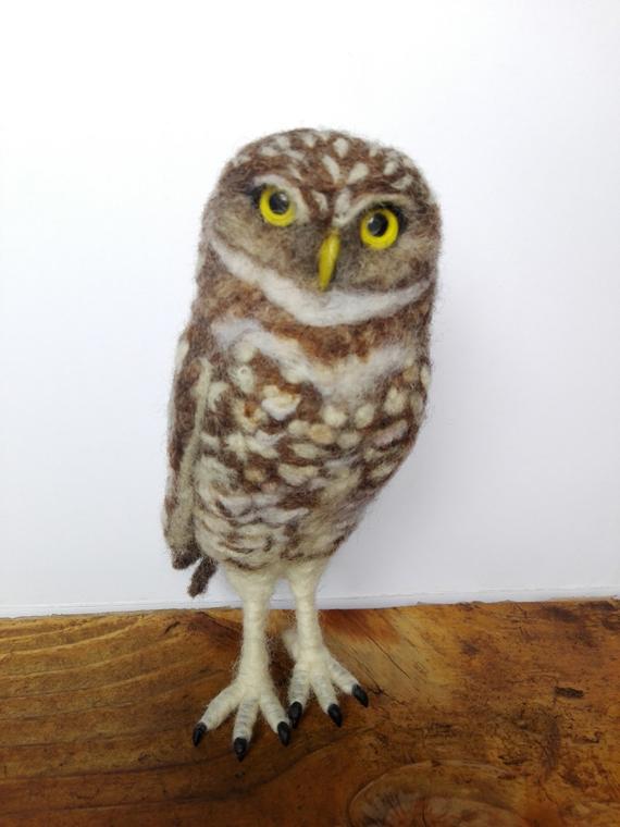 Needle felted Burrowing Owl