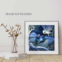 Limited edition giclee print titled "Seer" owl art, moon, wildlife art, home decor