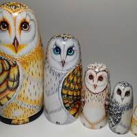 Barn Owl Matryoshka Nesting Dolls 17.5 cm